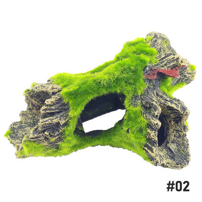 Akvārija dekorēšana Sūnu koku māja sveķu ala Zivis un garneles, slēpšanās māja Ainavu veidošana zivju tvertņu dekorēšanai