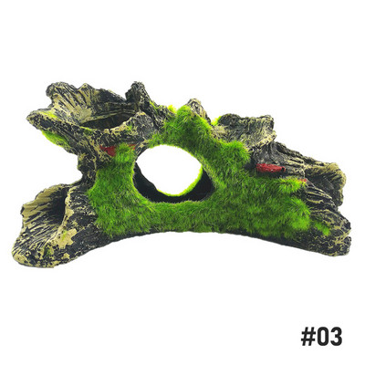 Akvārija dekorēšana Sūnu koku māja sveķu ala Zivis un garneles, slēpšanās māja Ainavu veidošana zivju tvertņu dekorēšanai