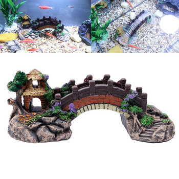 Нова декорация на аквариум Fish Tank Bridge Пейзажни орнаменти Павилион Дърво Смола