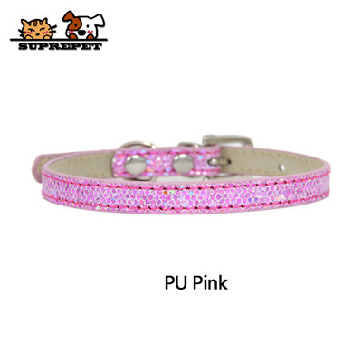 SUPREPET Diamond Rhinestone Shining Dog Collar Cat Pu Δερμάτινο κολάρο Puppy Small Cat Collar Dog Cat αξεσουάρ για Chihuahua
