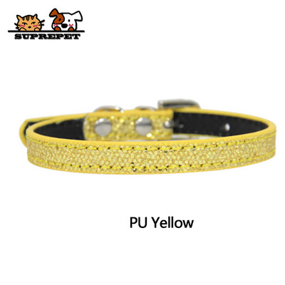 SUPREPET Diamond Rhinestone Shining Dog Collar Cat Pu Δερμάτινο κολάρο Puppy Small Cat Collar Dog Cat αξεσουάρ για Chihuahua