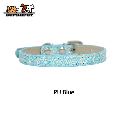 SUPREPET Diamond Rhinestone Shining Dog Collar Cat Pu Δερμάτινο κολάρο Puppy Small Cat Collar Dog Cat αξεσουάρ για Chihuahua