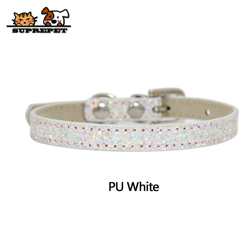SUPREPET Diamond Rhinestone Shining Dog Collar Cat Pu Δερμάτινο κολάρο Puppy Small Cat Collar Dog Cat αξεσουάρ για Chihuahua