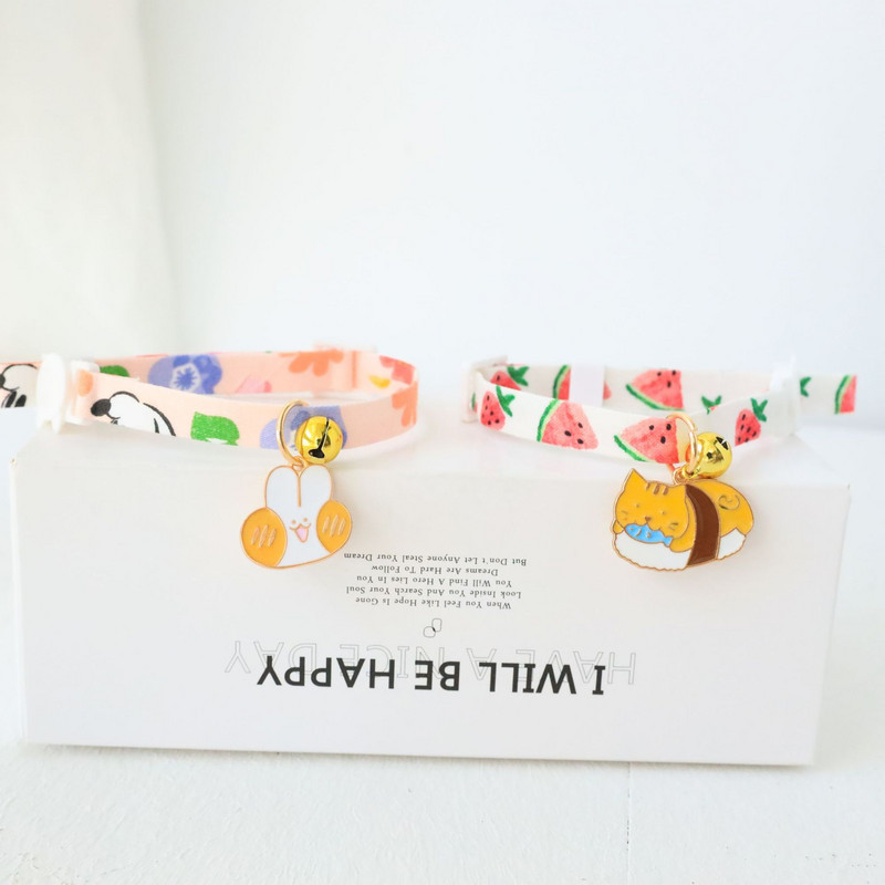 Drăguț iepure căpșuni guler pisică reglabil din nailon de siguranță pisicuță guleră cățeluș colier cu design original accesorii noi pentru animale de companie 1buc