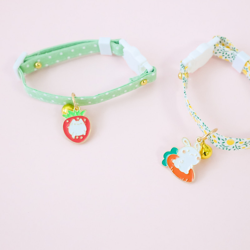 Drăguț iepure căpșuni guler pisică reglabil din nailon de siguranță pisicuță guleră cățeluș colier cu design original accesorii noi pentru animale de companie 1buc