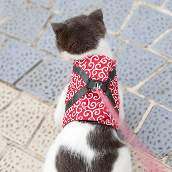 Λουρί και Σετ λουριών λουριών γάτας Escape Proof Ζώνη ιαπωνικού στυλ για αξεσουάρ κατοικίδιων ζώων που περπατούν σε εξωτερικούς χώρους Ιαπωνικό κολάρο για γάτες