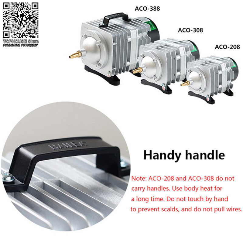220V Hailea Ārējais lieljaudas maiņstrāvas E-magnētiskais gaisa sūknis Zivju dīķa skābekļa sūknis Kompresors dīķa gaisa aeratora sūknim ACO-208 308