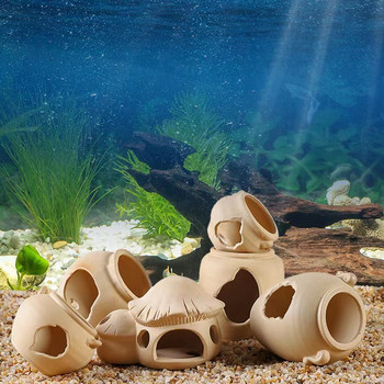 Δεξαμενή ψαριών Κεραμικό Fish Shrimps Shelter House Ενυδρείο Διακόσμηση Κεραμική Scorpion House Canister Simulation Stone Decor