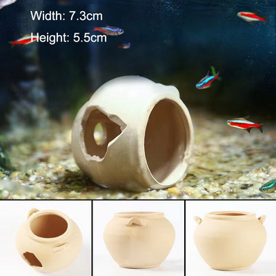 Rezervor de pește din ceramică pești creveți adăpost pentru casă acvariu decorare ceramică casa scorpion canistra simulare piatră decor