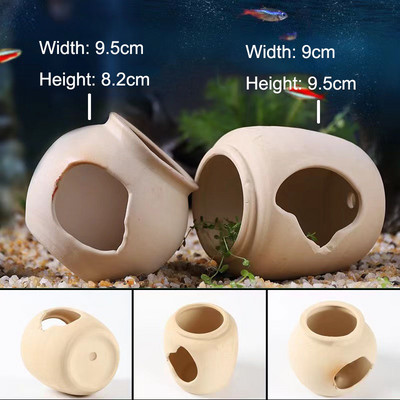 Rezervor de pește din ceramică pești creveți adăpost pentru casă acvariu decorare ceramică casa scorpion canistra simulare piatră decor