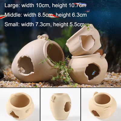 Rezervor de pește din ceramică pești creveți adăpost pentru casă acvariu decorare ceramică casa scorpion canistra simulare piatră decor