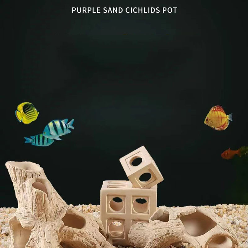 Rezervor de pește din ceramică pești creveți adăpost pentru casă acvariu decorare ceramică casa scorpion canistra simulare piatră decor