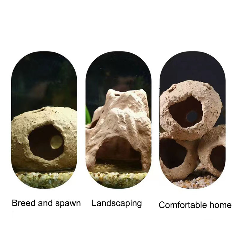 Rezervor de pește din ceramică pești creveți adăpost pentru casă acvariu decorare ceramică casa scorpion canistra simulare piatră decor