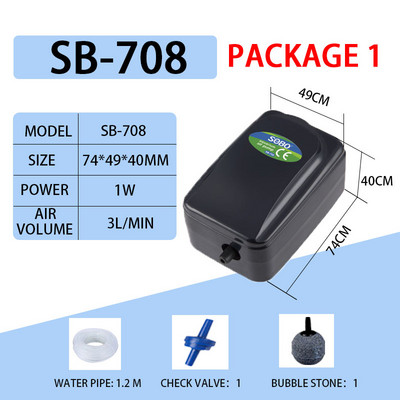 Αθόρυβη αντλία αέρα 220v 8W 12W Ρυθμιζόμενη Super Silent Ενυδρείο 4 εξόδων Δεξαμενή ψαριών Αεριστήρας Οξυγόνου, Αντλία αέρα Koi Fish Air Aerator