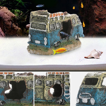Ενυδρείο Ρητίνη Αυτοκίνητο Στολίδι Φορτηγό Διακόσμηση Δεξαμενής Ψαριών Ναυάγιο Στολίδι Αυτοκινήτου Ψάρια Γαρίδες Κρύβεται Σπήλαιο Καταφύγιο Δεξαμενής ψαριών Διακοσμητικό τοπίο