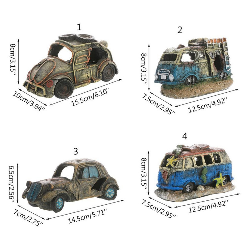 Akvaariumivaigust autodekoratsioon veoauto akvaariumi dekoor Vraki autodekoratsioon kalakrevettide peitmine koobas Varjupaik kalapaagi maastikukujundus