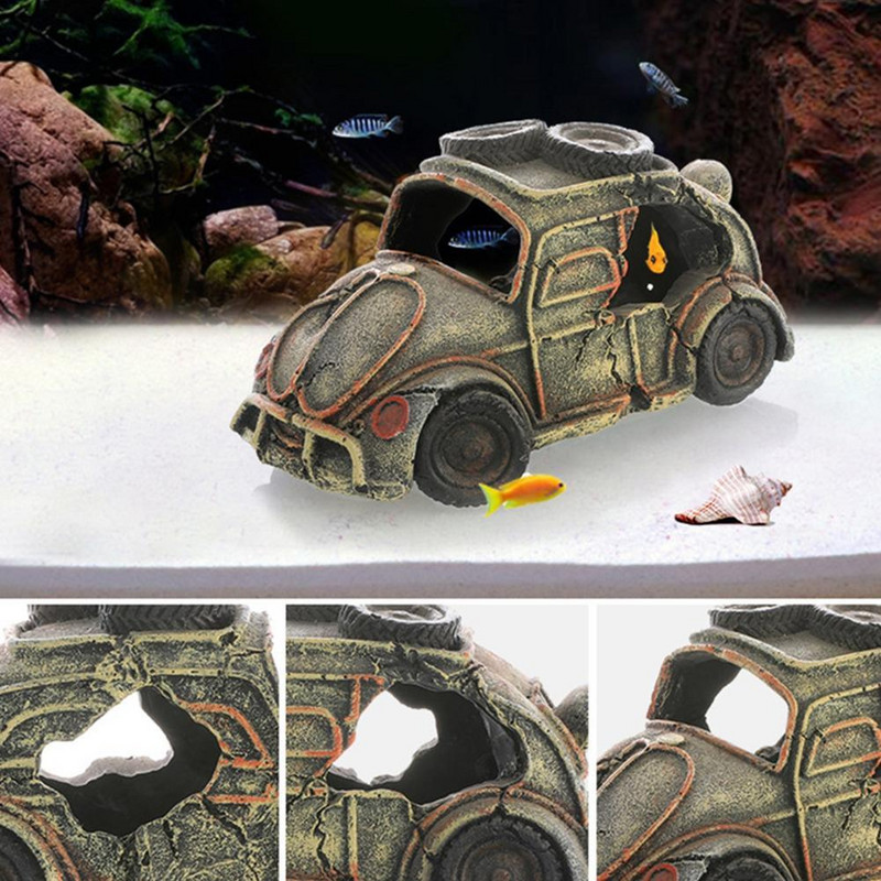 Akvaariumivaigust autodekoratsioon veoauto akvaariumi dekoor Vraki autodekoratsioon kalakrevettide peitmine koobas Varjupaik kalapaagi maastikukujundus