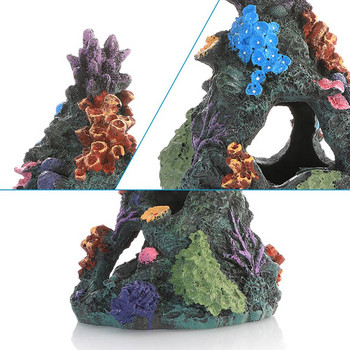 Смола Риба Скариди Скриване на пещера Симулация на подслон Коралов риф Изкуствени орнаменти за декор на аквариумни рибки