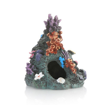 Смола Риба Скариди Скриване на пещера Симулация на подслон Коралов риф Изкуствени орнаменти за декор на аквариумни рибки