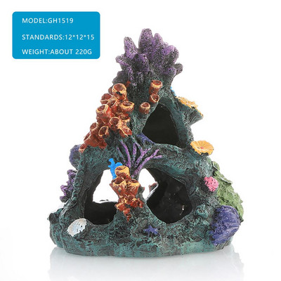 Riba od smole, škampi, simulacija zaklona u špilji, koraljnog grebena, umjetni ukrasi za uređenje akvarija