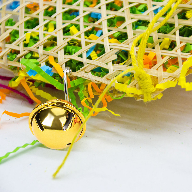 Ebaokuup Igračke za ugrize papiga Ptica igračka za žvakanje u potrazi za hranom Rezač papira u boji Bambus tkani za golupčiće, korelije, pupavce