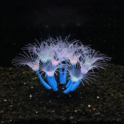 Fluorescence Sun flower Silicone Coral Τεχνητή διακόσμηση Στολίδι σιλικόνης για ενυδρείο Fish Tank