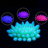 Silicon moale pentru acvariu Coral Anemone de mare Decorație Fluorescență Rezervor de pește Coral Flower Ornament acvatic care strălucește în lumină