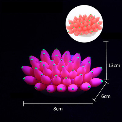 Silicon moale pentru acvariu Coral Anemone de mare Decorație Fluorescență Rezervor de pește Coral Flower Ornament acvatic care strălucește în lumină