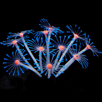 Διακοσμήσεις ενυδρείου από τεχνητή σιλικόνη με λαμπερό κοράλλι Φυτά Δεξαμενή ψαριών Γρασίδι Στολίδι Διακοσμητικά Υδάτινα Αξεσουάρ