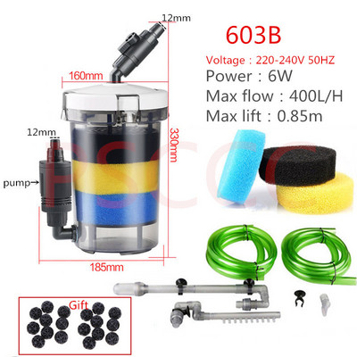 SUNSUN nou-nouț 6W cu filtru extern canistra de masă pentru acvariu rezervor de pește 400L/h 220V 110V HW-603B priză UE SUA