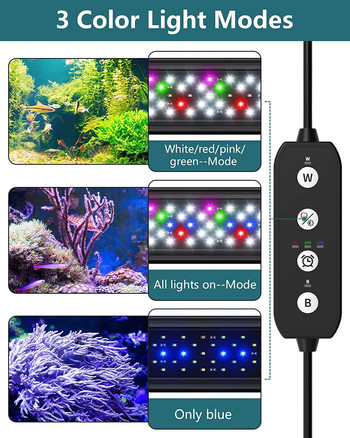 Нова аквариумна светодиодна лампа за аквариум, водоустойчива и интелигентна аквариумна лампа с пълен спектър за аксесоари за отглеждане на растения