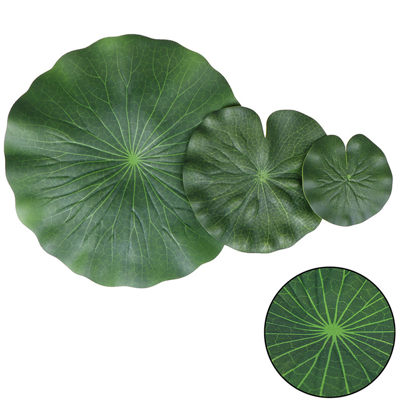 Pachet De 9 Tampoane Artificiale Plutitoare De Nufă Frunze De Lotus Ornamente Verde | Perfect pentru Patio Koi Fish Pond Pool Aquariu