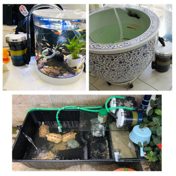 Външен филтър за мини аквариум, барел, резервоар за костенурка, филтър за аквариум, кофа с предварителен филтър, аквариум, резервоар за трева, прозрачна кофа
