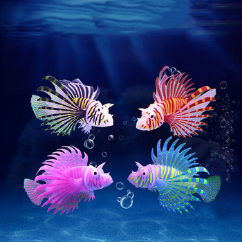 Διακόσμηση ενυδρείου Τεχνητά ψεύτικα ψάρια Φωτεινό LionFish για Διακόσμηση Δεξαμενής Ψαριών φόντου Ψάρια Terrarium για Διακοσμητικά Ενυδρείου