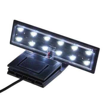 6W 12 LED με σφιγκτήρα φωτός ενυδρείου Λάμπα δεξαμενής ψαριών Λευκό φως Φορητό EU Plug AC220V Light Fish Jar Lamp Aquarium