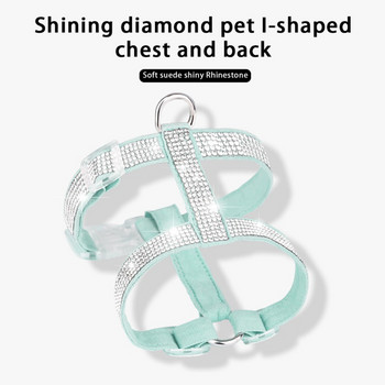 Bling Rhinestone Cat Harness Dog Collar Adjustable Pet Products Pet Cat Колие Dog Harness Leash Quick Release