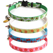 Περιλαίμια γάτας Breakaway με Bell Ananas Carmelon Cherry and Avocado Patterns Safety Adjustable Gatten Collars για κατοικίδια