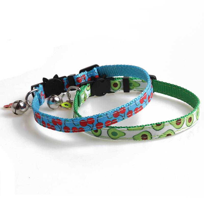 Περιλαίμια γάτας Breakaway με Bell Ananas Carmelon Cherry and Avocado Patterns Safety Adjustable Gatten Collars για κατοικίδια