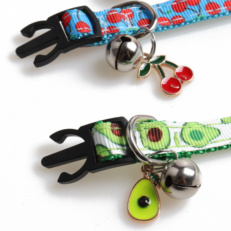 Περιλαίμια γάτας Breakaway με Bell Ananas Carmelon Cherry and Avocado Patterns Safety Adjustable Gatten Collars για κατοικίδια