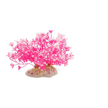 Ροζ Υδρόβιος Νάνος Λουλούδι Πλαστικό Ψεύτικο Φυτό Διακοσμητικό Φύλλωμα για Διακόσμηση Ενυδρείων Δεξαμενών Ψαριών Νέο