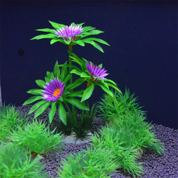 Φυτά ενυδρείου Διακοσμητικά ενυδρείου με γρασίδι Υδάτινο γκαζόν Διακόσμηση δεξαμενής ψαριών Πλαστικά ψεύτικα ενυδρεία Λουλούδια από γρασίδι Fish tank Decor φυτό