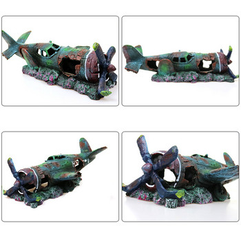 Underwater Craft Wreckage Plane Water Tank Decoration Fighter Aquarium Battleplane Shelter Landscape Aircraft Ornament Hideout