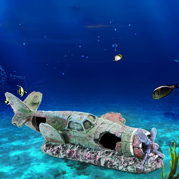 Underwater Craft Wreckage Plane Water Tank Decoration Fighter Aquarium Battleplane Shelter Landscape Aircraft Ornament Hideout