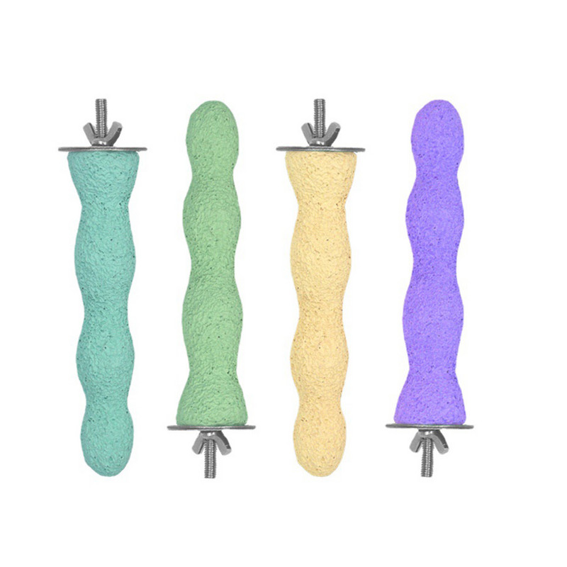 Lemmiklooma käpa lihvimine puidust pulk, mis on pihustatud värviliste liivadega Linnupapagoi papagoi mänguveski lihvimisvarda haarats Lemmikloomatarbed