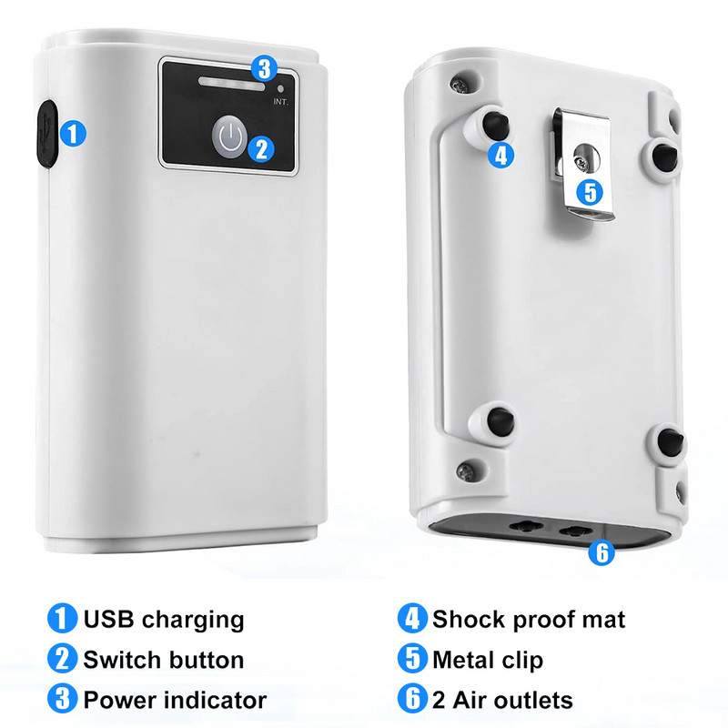 Ενυδρείο Fish Tank Αντλία Οξυγόνου Φόρτιση Αντλία Αέρα Διπλής Χρήσης Μπαταρία Usb Λιθίου Οικιακή Φορητή Σίγαση Ψαρέματος 6000mA Υπαίθρια