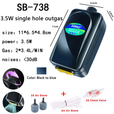 SOBO velike snage 8w 12w pumpa za kisik u akvariju, zračni kompresor za akvarijske ribe, podesiva pumpa za kisik za ribe 220V-240V