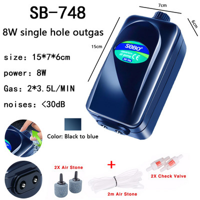 SOBO velike snage 8w 12w pumpa za kisik u akvariju, zračni kompresor za akvarijske ribe, podesiva pumpa za kisik za ribe 220V-240V