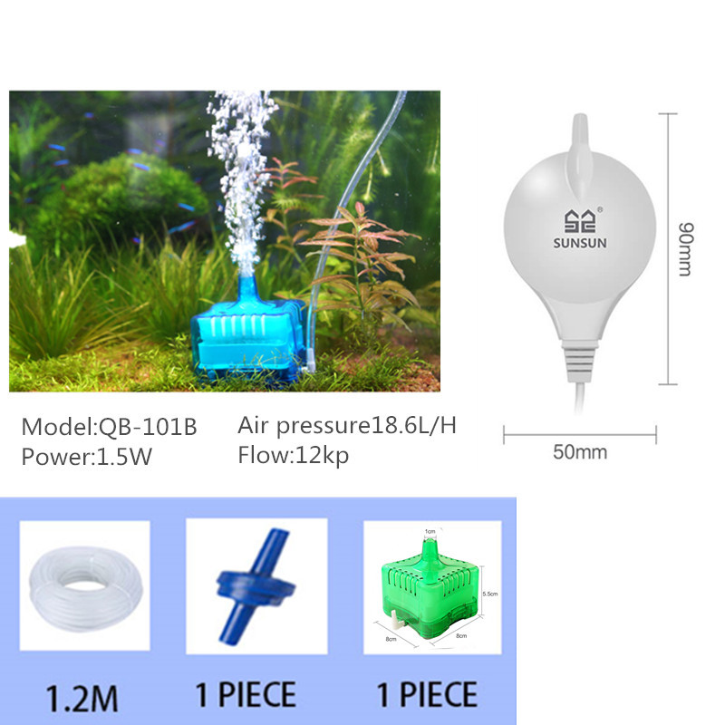 Pompă de aer pentru acvariu, rezervor de pește, mini compresor, o singură ieșire dublă, cu tub supapă de reținere, accesorii acvatice