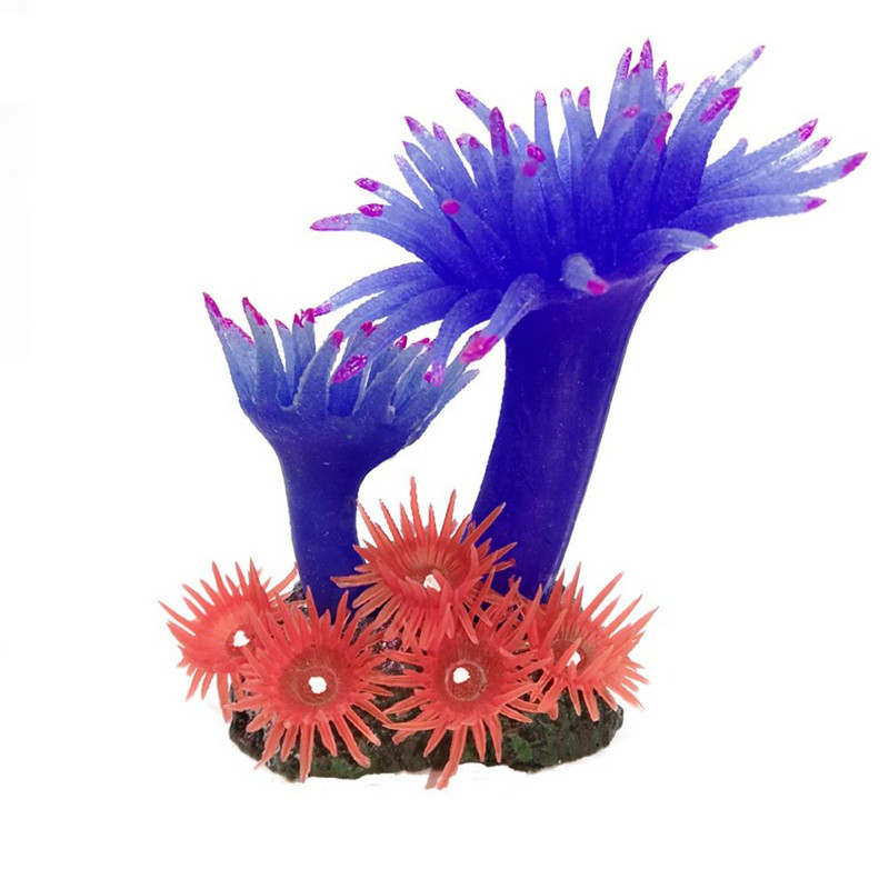 Ornament de simulare din silicon Coral artificial Arbore de mare Acvariu Decor peisagistic pentru rezervor