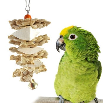 Pet Parrot Bird Natural Grass Παιχνίδια μασώντας μπουκιά Κρεμαστό κλουβί Κούνια κουδουνιού Αναρρίχηση Παίζοντας κρεμαστό κόσμημα Au10 20 Dropship